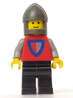 Classic - Knight, Shield Red/Gray, Black Legs, Dark Gray Chin-Guard