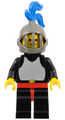 Breastplate - Black, Black Legs and Red Hips, Dark Gray Grille Helmet, Blue Plume, Black Plastic Cape
