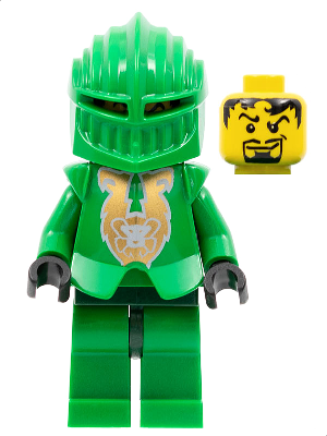 Knights Kingdom II - Rascus with Gold Pattern Armor, Plain Torso, Dark Green Hips and Helmet