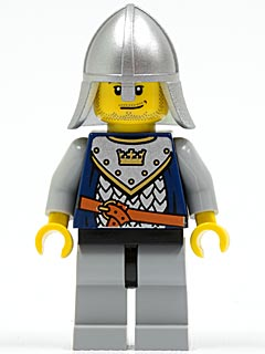 Fantasy Era - Crown Knight Scale Mail with Crown, Helmet with Neck Protector, Smirk and Stubble Beard