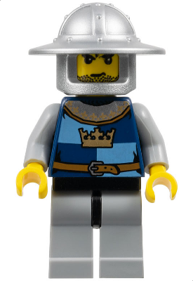 Fantasy Era - Crown Knight Quarters, Helmet with Broad Brim, Black Messy Hair and Stubble