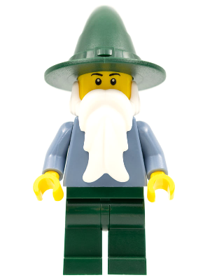 Wizard - Sand Blue with Dark Green Legs and Hat, Black Eyebrows