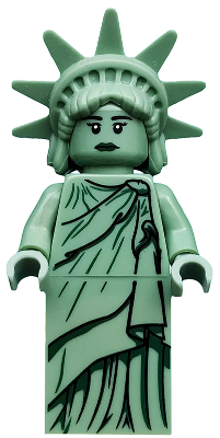 Lady Liberty, Series 6 (Minifigure Only without Stand and Accessories) - Rubber Hair with Tiara