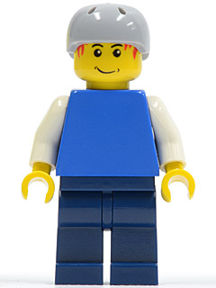 Plain Blue Torso with White Arms, Dark Blue Legs, Helmet