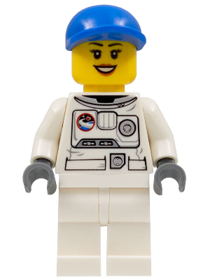 Spacesuit, White Legs, Blue Short Bill Cap, Eyelashes, Black Eyebrows
