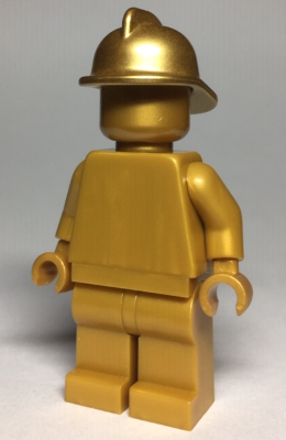 Statue - Pearl Gold with Metallic Gold Fire Helmet