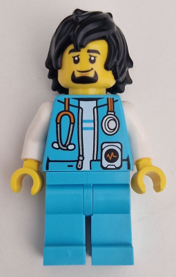 Arctic Explorer - Male, Stethoscope, Medium Azure Legs, Black Hair
