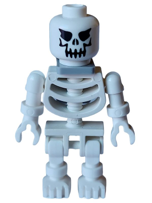 Skeleton - Evil Skull, Floppy Arms, Light Bluish Gray Neck Bracket