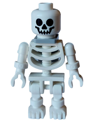 Skeleton - Standard Skull, Floppy Arms, Light Bluish Gray Neck Bracket