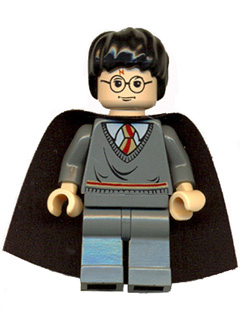 Harry Potter - Gryffindor Stripe Torso, Dark Bluish Gray Legs, Plain Black Cape