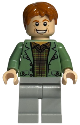 Arthur Weasley - Sand Green Open Jacket, Light Bluish Gray Legs