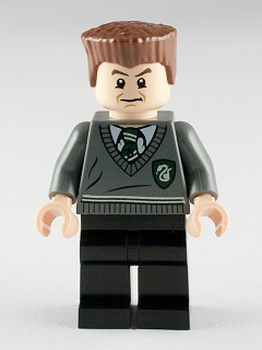 Gregory Goyle - Dark Bluish Gray Slytherin Sweater, Black Legs, Reddish Brown Flat Top