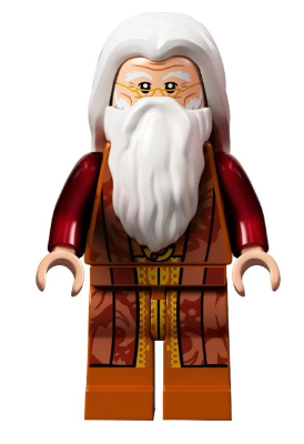 Albus Dumbledore - White Hair and Beard, Dark Orange Torso and Legs