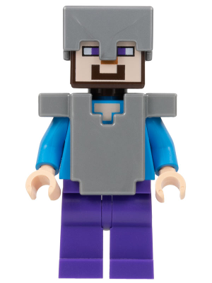Steve - Dark Purple Legs, Flat Silver Helmet and Armor