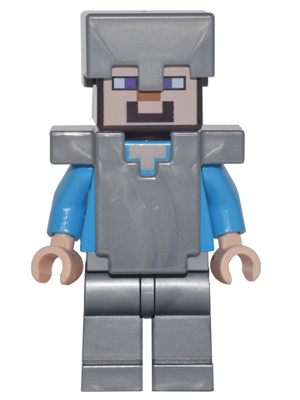 Steve - Flat Silver Legs, Helmet, and Armor