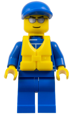 Octan - Blue Oil, Blue Legs, Life Jacket with Center Buckle, Blue Short Bill Cap