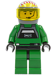 Rebel Pilot A-wing - Yellow Head, Trans-Yellow Visor, Green Jumpsuit