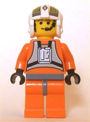 Rebel Pilot Y-wing (Jon 'Dutch' Vander, Gold Leader) - Yellow Head, Dark Bluish Gray Hips