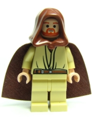Qui-Gon Jinn - Light Nougat Head, Brown Hood and Cape