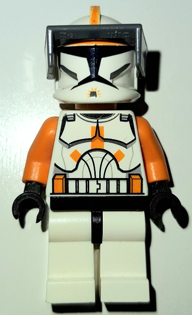 Clone Trooper Commander Cody, 212th Attack Battalion (Phase 1) - Dark Bluish Gray Visor, Large Eyes