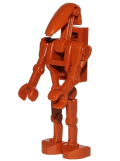 Battle Droid - Dark Orange, Bent Arm and Straight Arm, 1 x 2 Plate on Back