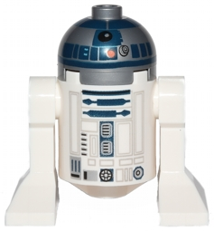 Astromech Droid, R2-D2, Flat Silver Head, Red Dots and Small Receptor