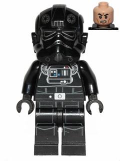 Imperial TIE Fighter Pilot - Light Nougat Head, Scowl, Silver Insignia on Helmet