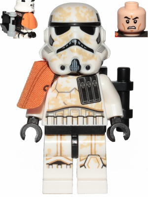 Sandtrooper Squad Leader (Captain) - Dual Molded Helmet, Orange Pauldron, Ammo Pouch, Dirt Stains, Survival Backpack
