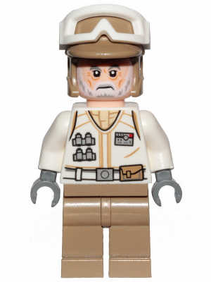 Hoth Rebel Trooper White Uniform, Dark Tan Legs (White Beard)
