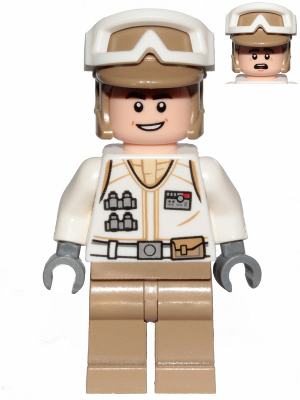 Hoth Rebel Trooper White Uniform, Dark Tan Legs (Open Mouth Smile)