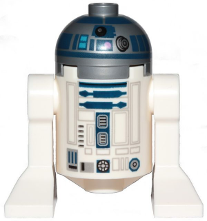 Astromech Droid, R2-D2, Flat Silver Head, Dark Pink Dots and Large Receptor
