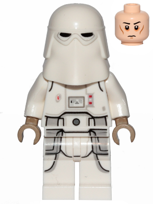 Snowtrooper, Printed Legs, Dark Tan Hands, Cheek Lines, Frown