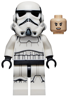 Imperial Stormtrooper - Female, Dual Molded Helmet with Light Bluish Gray Panels on Back, Light Nougat Head, Angry Smile