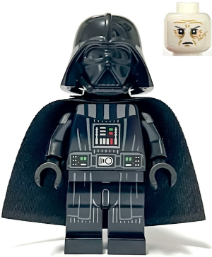 Darth Vader - Printed Arms, Traditional Starched Fabric Cape, White Head with Frown