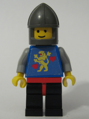 Castle Guard, Lion with Hearts, Black Legs , Dark Gray Chin-Guard (Stickered Torso)