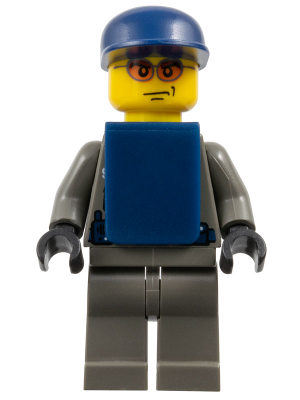 Police - Security Guard, Dark Gray Legs, Dark Blue Cap, Dark Blue Vest