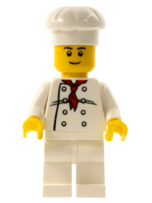 Chef - White Torso with 8 Buttons, White Legs, Black Eyebrows