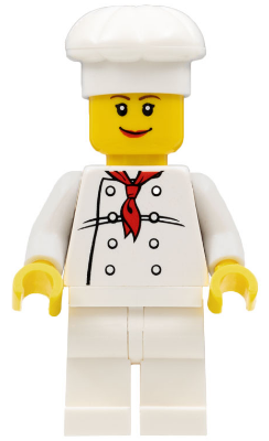 Chef - White Torso with 8 Buttons, White Legs, Female