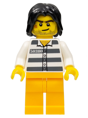 Police - Jail Prisoner 50380 Prison Stripes, Tousled Hair