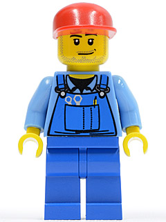 Farm Hand, Blue Overalls, Long Bill Cap