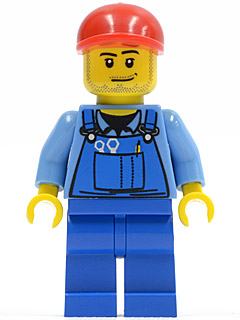 Farm Hand, Blue Overalls, Short Bill Cap