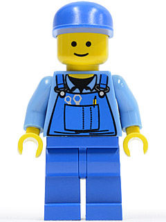 Overalls with Tools in Pocket Blue, Blue Cap, Standard Grin