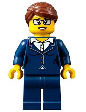 Businesswoman - Dark Blue Pants Suit, Glasses