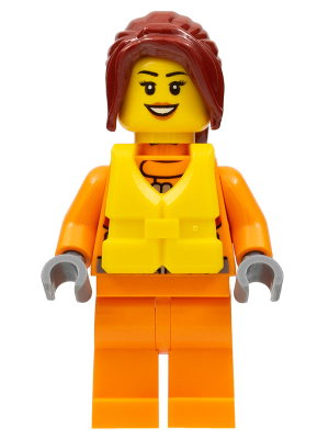 Coast Guard City - Female Watercraft Pilot with Dark Red Hair
