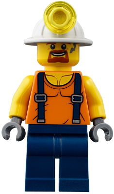 Miner - Shirt with Straps, Dark Blue Legs, Mining Helmet, Goatee and Moustache