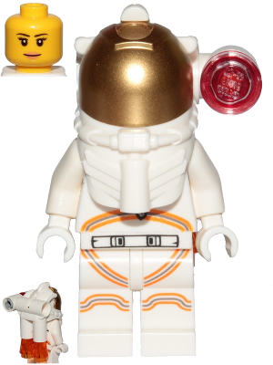 Astronaut - Female, White Spacesuit with Orange Lines, Side Lamp, Smile