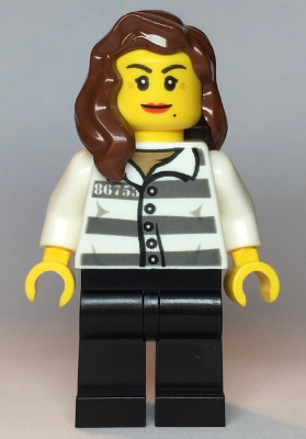 Police - Jail Prisoner 86753 Prison Stripes, Female, Reddish Brown Female Hair over Shoulder