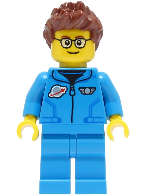 Lunar Research Astronaut - Male, Dark Azure Jumpsuit, Reddish Brown Spiked Hair, Glasses