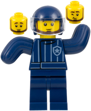 Police Dog Trainer, Dark Blue Helmet, Bite Suit