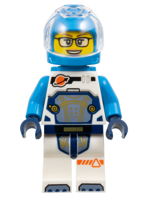 Astronaut - Female, White Spacesuit with Dark Azure Arms, Dark Azure Helmet, Dark Azure Backpack, Glasses